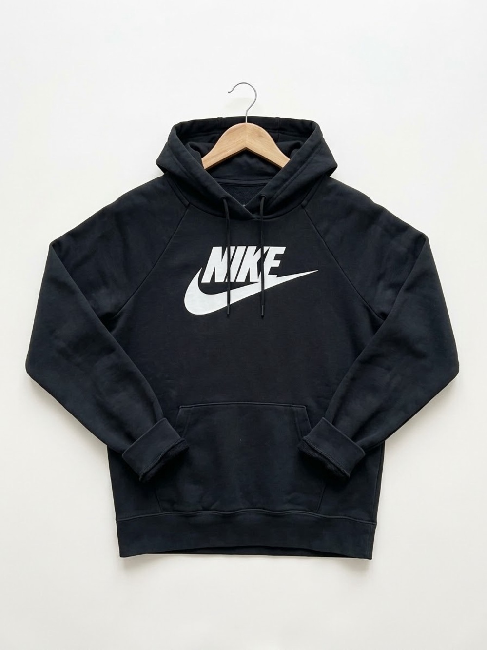 Nike Black Pullover Hoodie with White Swoosh